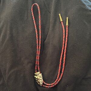 Vintage Red and Black Arrowhead Bolo Tie